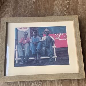 Framed and Matted Print Brenda Joysmith American Artist Men Of Bench.  preloved